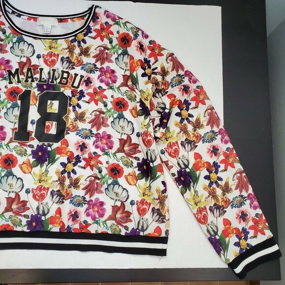 Floral Long Sleeve Top Plus Size Women's 3X Malibu Colorful Forever 21 - Picture 6 of 11